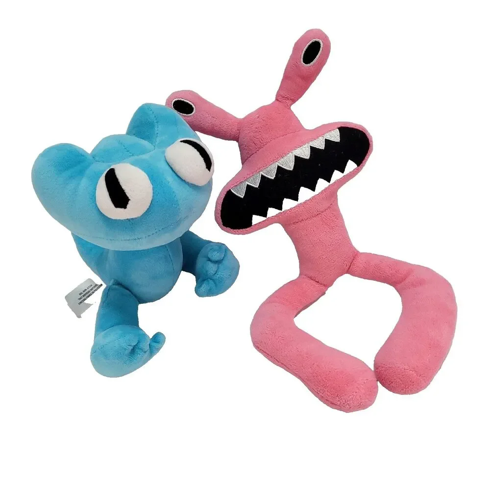 Rainbow Friends Cyan blue & pink monster plush Alien stuffed Creatures 8